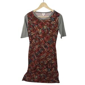 LuLaRoe Fall‎ Autumn Floral Print Short Sleeve Casual Dress Women S